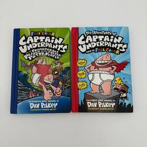 Captain Underpants The First & Eighth Epic Novels Hardcover Graphic Novel Set/2